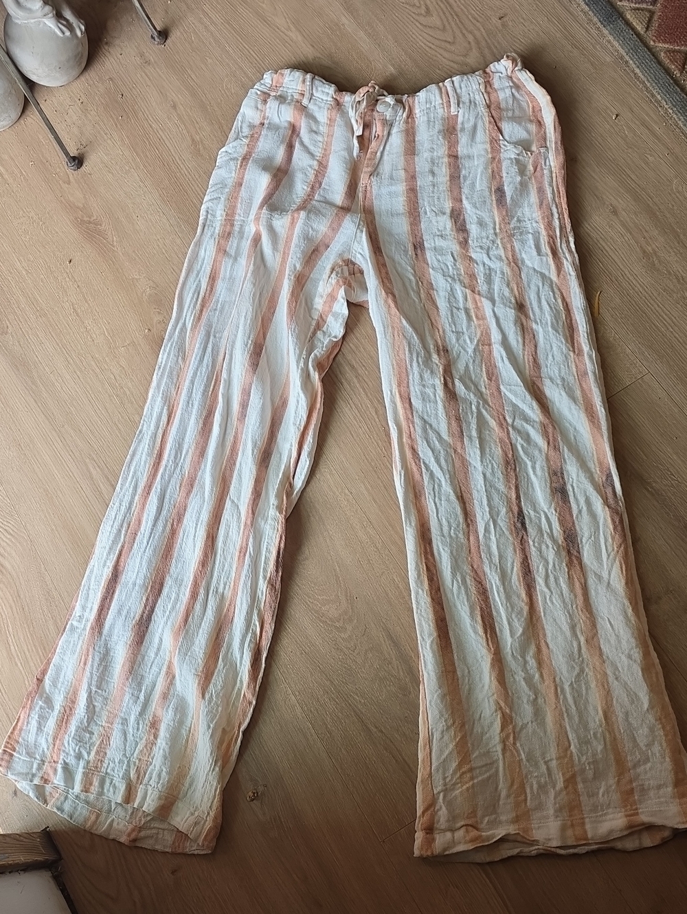 Just Living Vertical Stripe Wide-Leg Pants